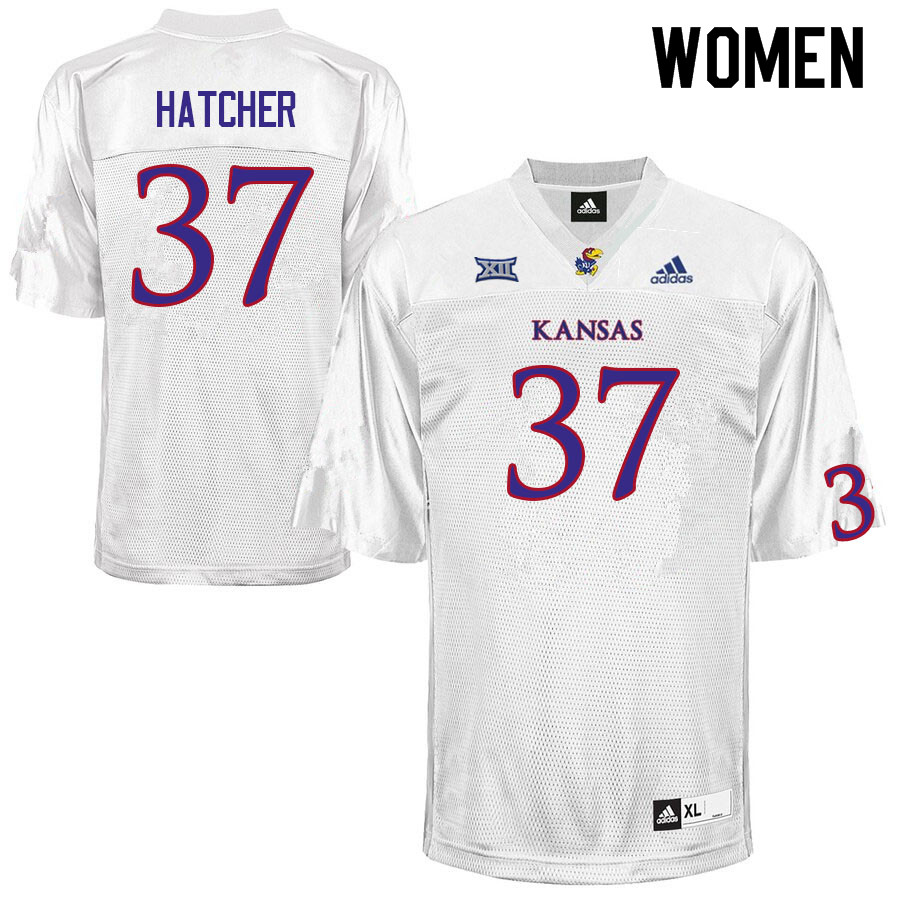 Women #37 Hayden Hatcher Kansas Jayhawks College Football Jerseys Sale-White